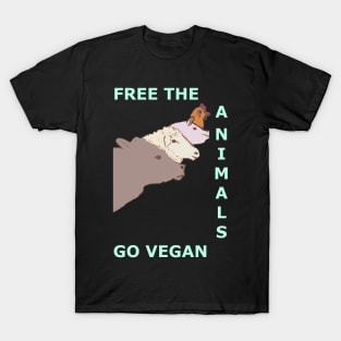 Free the Animals - Go Vegan T-Shirt